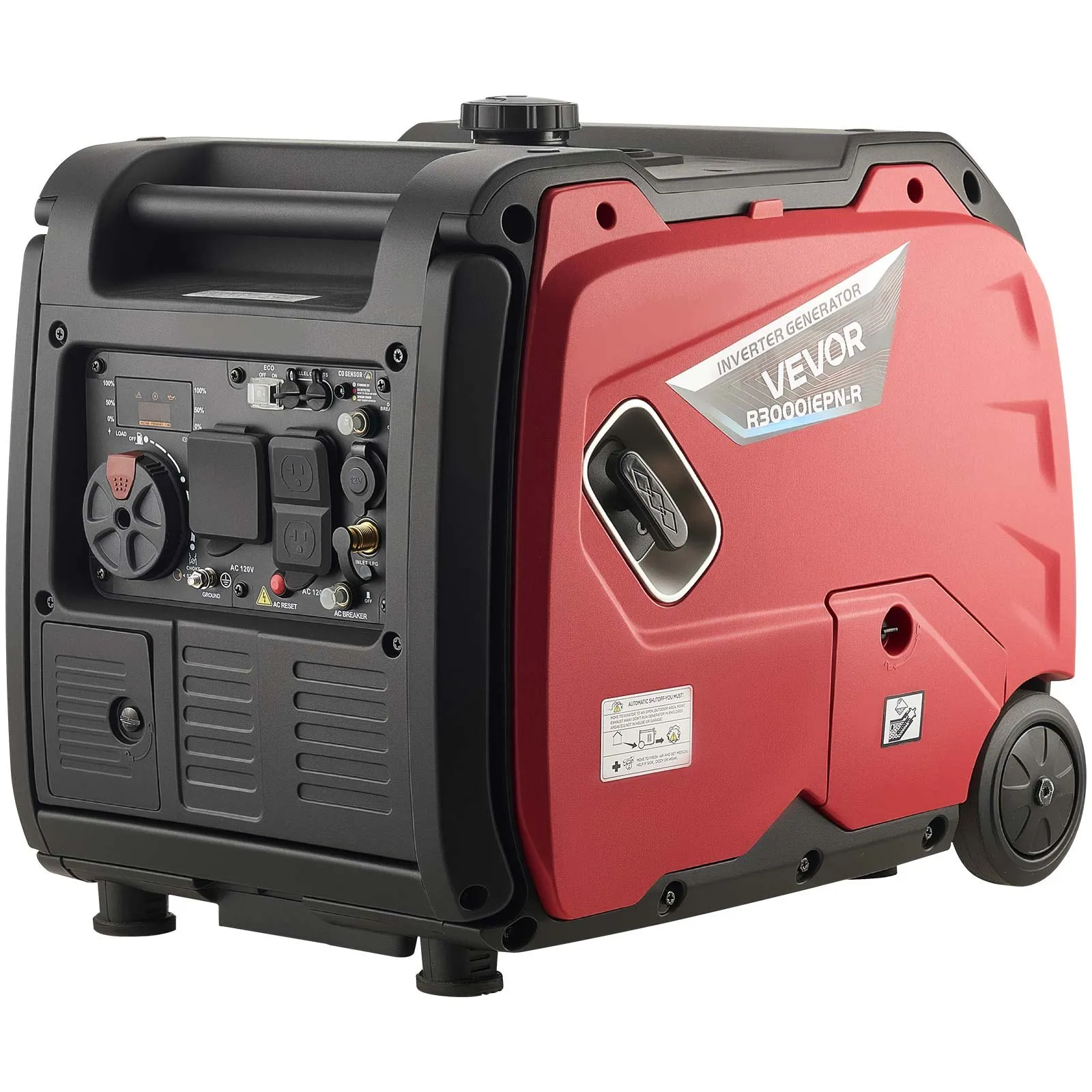 4200W Dual Fuel Inverter Generator Quiet Gas/LPG Portable Generator w/ CO Sensor