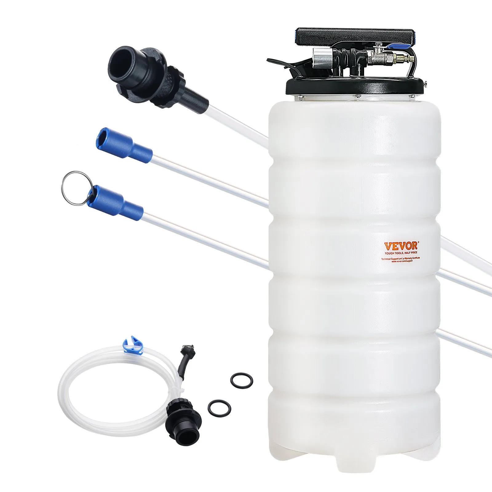 15L Fluid Extractor Pneumatic/Manual Oil Changer Vacuum Pump w/ Hose