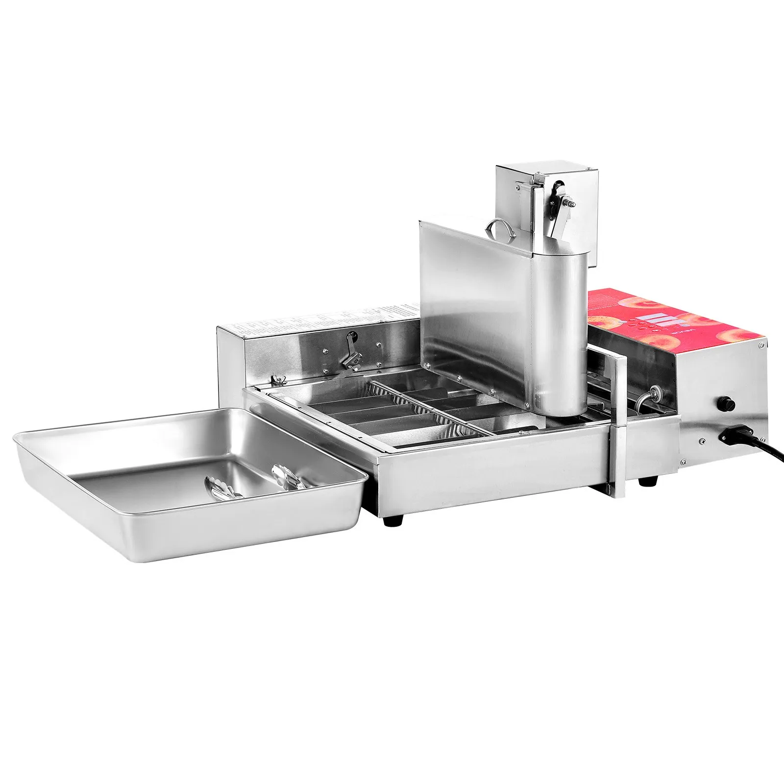 Commercial Automatic Donut Machine, 6-Row Electric Doughnut Maker 360/hr