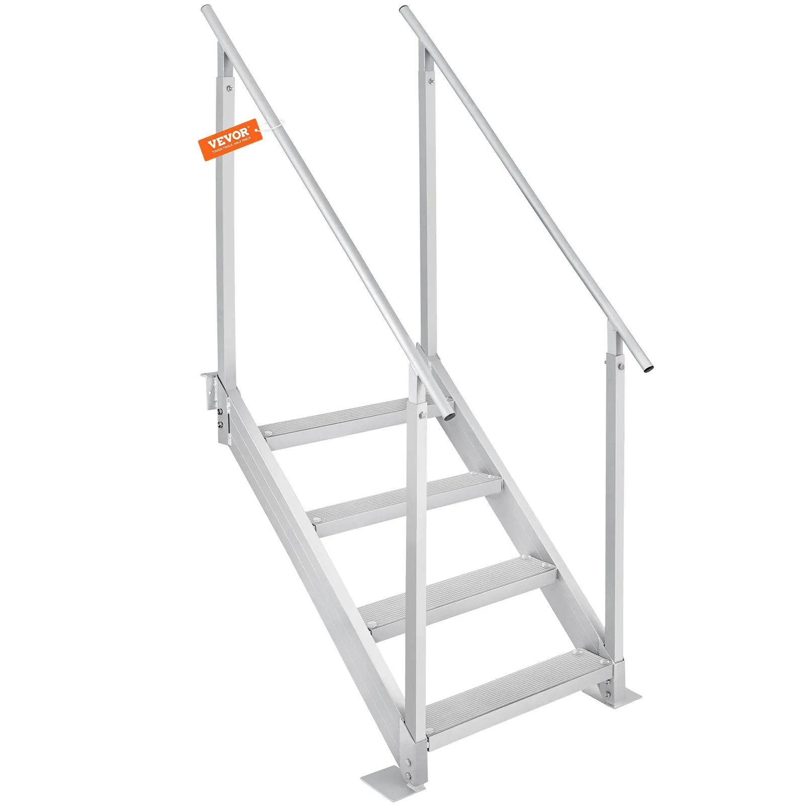 Dock Ladder 4 Step, Dock Stairs 30''-38'' Adjustable Height, 500 lbs Load Capaci